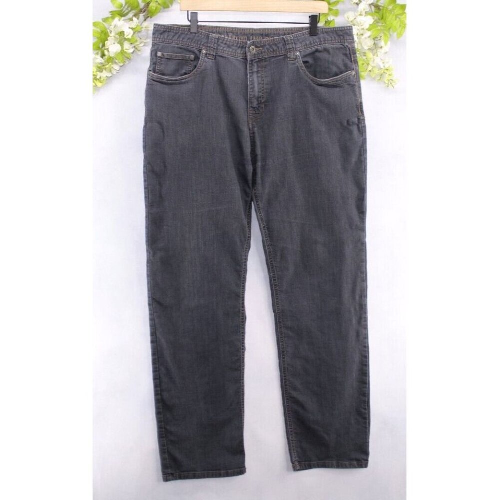 PrAna Men's Jeans Slim Fit Gray Charcoal Breathe Straight Stretch Denim 38x32